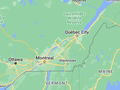 Map showing location of Bécancour (46.33336, -72.43241)