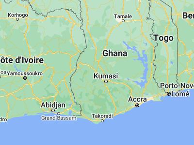 Map showing location of Bechem (7.09034, -2.02498)