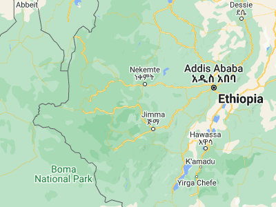 Map showing location of Bedelē (8.456, 36.35302)