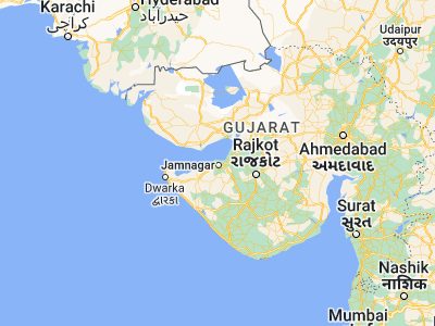 Map showing location of Bedi (22.5, 70.05)