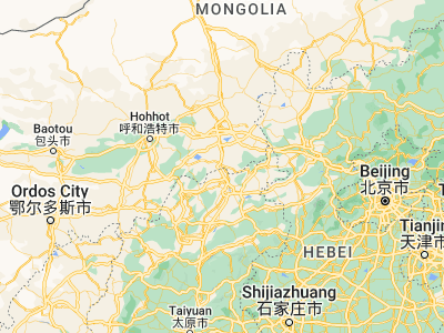 Map showing location of Beichengqu (40.43944, 113.15361)