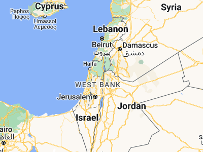 Map showing location of Beit She'an (32.5149, 35.48876)