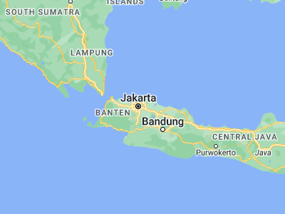 Map showing location of Bekasi (-6.2349, 106.9896)