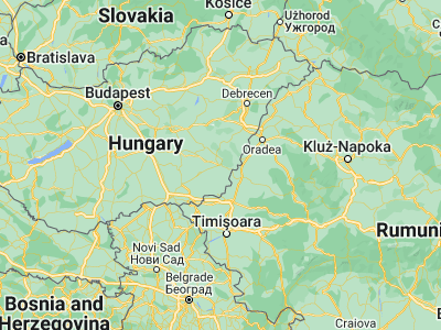 Map showing location of Békéscsaba (46.68333, 21.1)