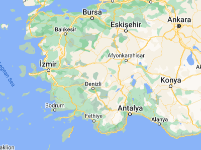 Map showing location of Bekilli (38.23105, 29.4197)