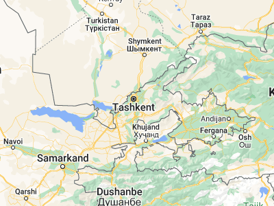 Map showing location of Bektemir (41.20972, 69.33417)