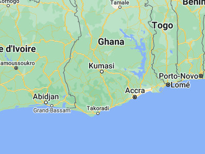 Map showing location of Bekwai (6.45335, -1.57741)