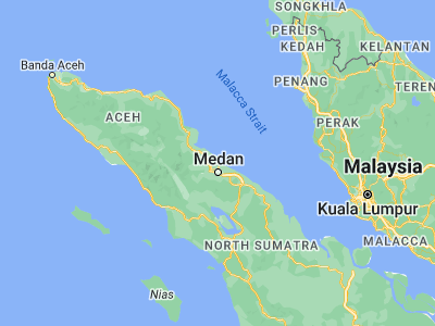 Map showing location of Belawan (3.7755, 98.6832)