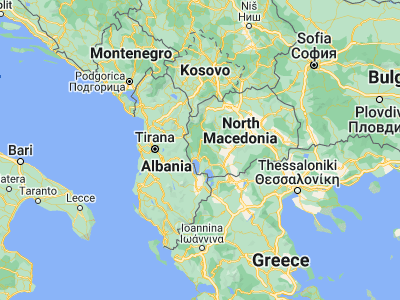 Map showing location of Belčišta (41.30278, 20.83028)