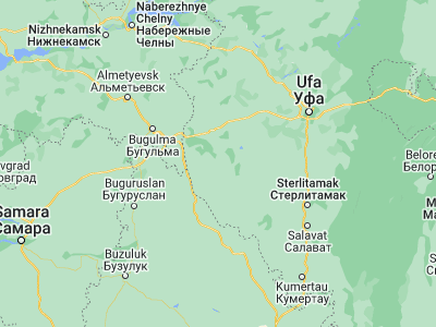 Map showing location of Belebey (54.11667, 54.11667)
