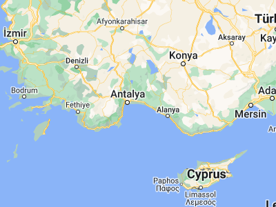 Map showing location of Belek (36.86278, 31.05556)