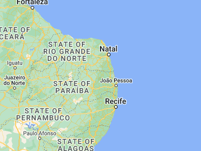 Map showing location of Belém (-6.69167, -35.53333)