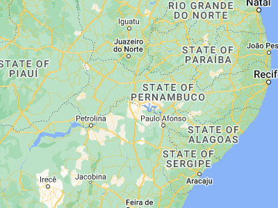 Map showing location of Belém de São Francisco (-8.75389, -38.96583)