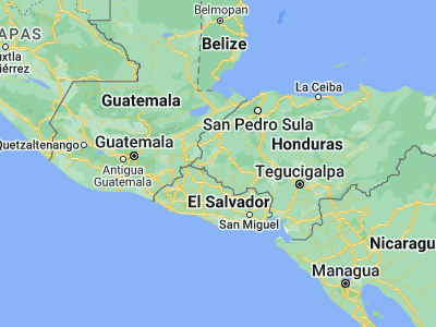 Map showing location of Belén Gualcho (14.48333, -88.8)