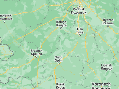 Map showing location of Belëv (53.81194, 36.13194)