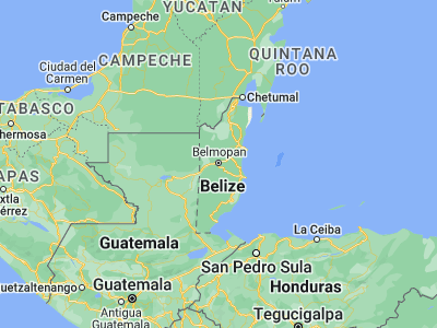 Map showing location of Belmopan (17.25, -88.76667)