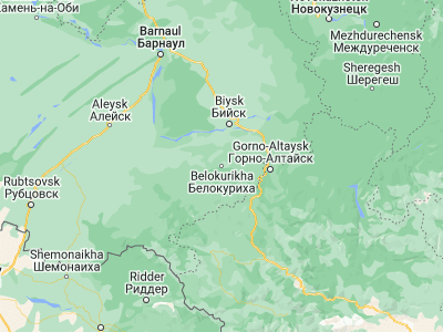 Map showing location of Belokurikha (51.9959, 84.9896)