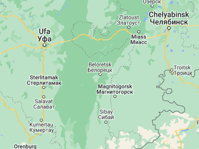 Map showing location of Beloretsk (53.96306, 58.39806)
