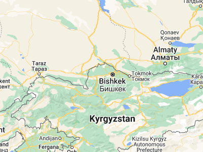 Map showing location of Belovodskoye (42.82944, 74.1083)