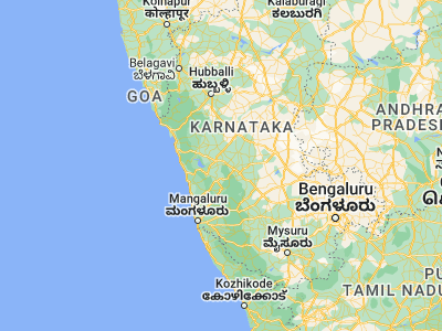 Map showing location of Beltangadi (13.98333, 75.3)