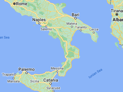 Map showing location of Belvedere Marittimo (39.6179, 15.86168)