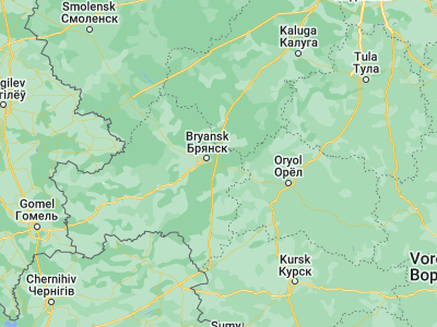 Map showing location of Belyye Berega (53.20851, 34.66405)