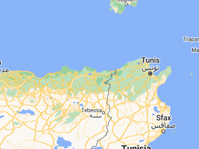 Map showing location of Ben Mehidi (36.76967, 7.9064)