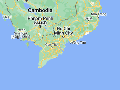 Map showing location of Bến Tre (10.23333, 106.38333)