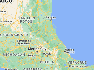 Map showing location of Benito Juárez (20.9, -98.2)