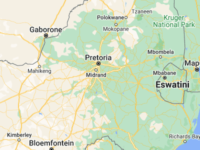 Map showing location of Benoni (-26.18848, 28.32078)