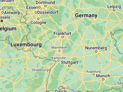 Map showing location of Bensheim (49.68369, 8.61839)