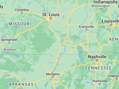 Map showing location of Benton (37.09783, -89.56258)