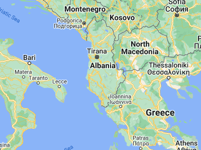 Map showing location of Berat (40.70583, 19.95222)