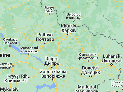 Map showing location of Berezivka (49.44107, 35.71167)