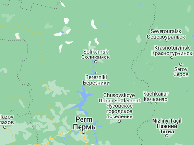 Map showing location of Berezniki (59.4091, 56.8204)