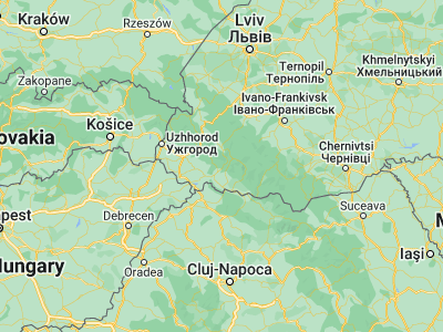 Map showing location of Berezovo (48.30943, 23.474)