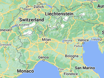Map showing location of Bergamo (45.69798, 9.66895)