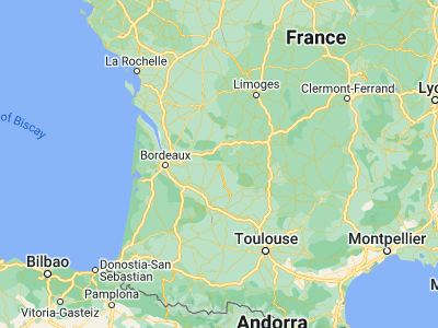 Map showing location of Bergerac (44.85, 0.48333)
