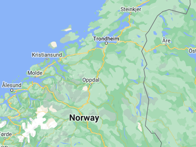 Map showing location of Berkåk (62.82496, 10.01177)