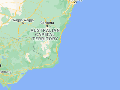 Map showing location of Bermagui (-36.419, 150.06355)