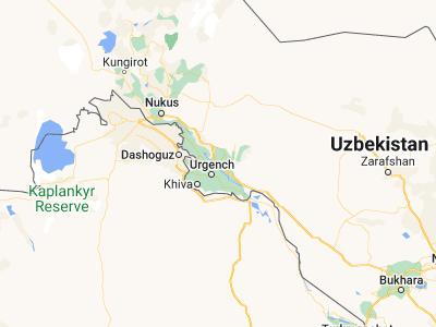 Map showing location of Beruniy Shahri (41.69904, 60.75501)