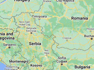 Map showing location of Berzasca (44.69917, 21.95472)