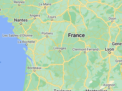 Map showing location of Bessines-sur-Gartempe (46.10799, 1.36865)