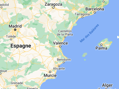 Map showing location of Bétera (39.58333, -0.45)