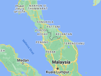 Map showing location of Betong (5.77434, 101.07231)