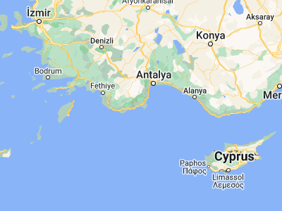 Map showing location of Beykonak (36.32573, 30.30302)