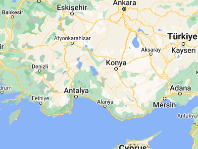 Map showing location of Beyşehir (37.67735, 31.72458)