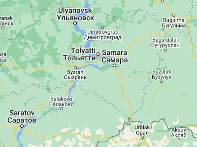 Map showing location of Bezenchuk (52.982, 49.4333)