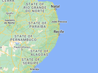 Map showing location of Bezerros (-8.23333, -35.79694)