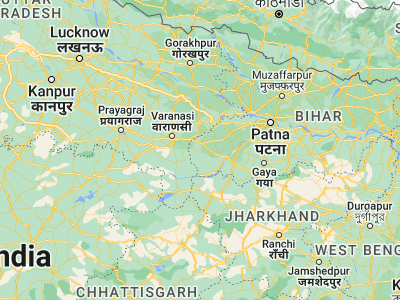 Map showing location of Bhabua (25.04133, 83.60789)